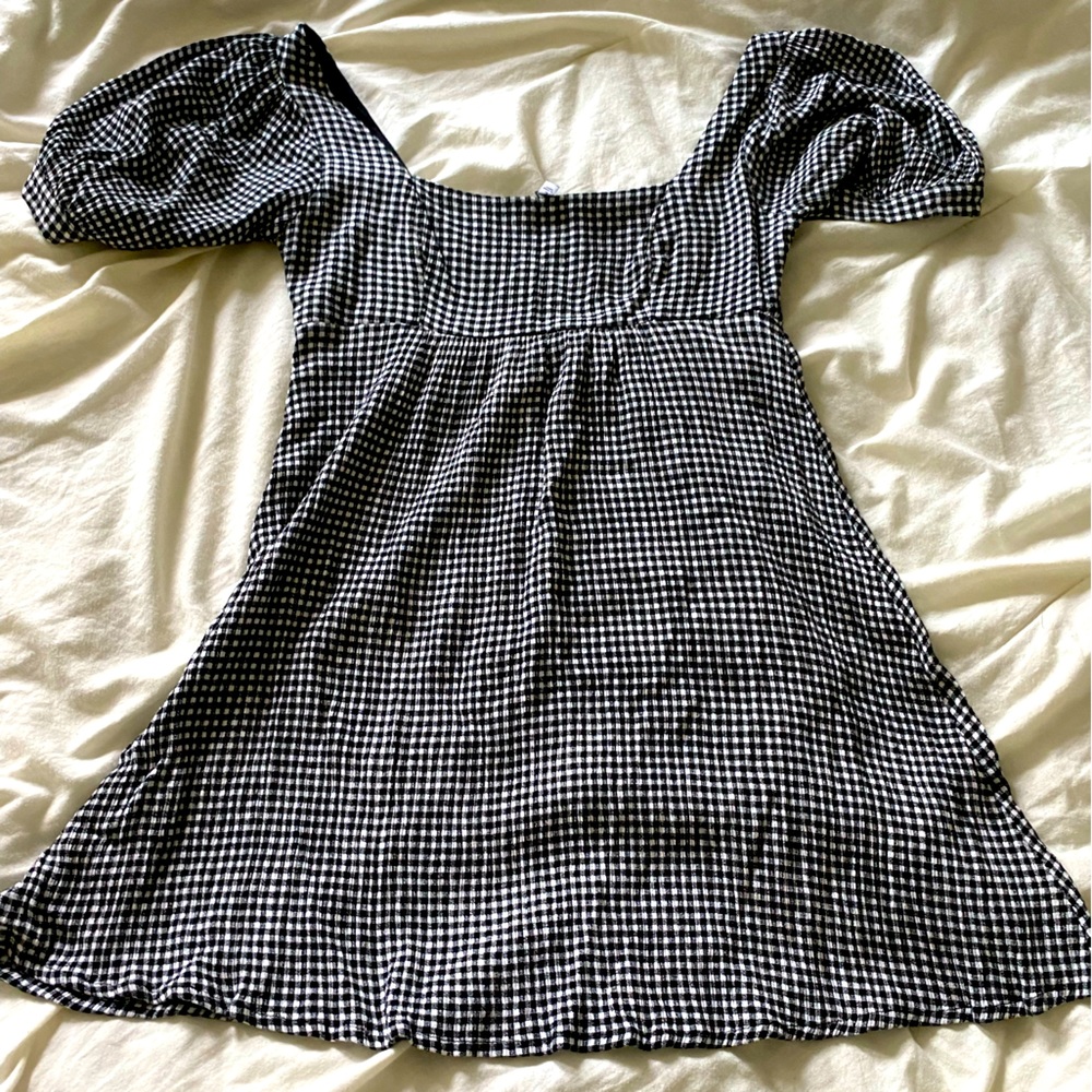 Kendall and Kylie Checkerboard Off Shoulder Mini Dress